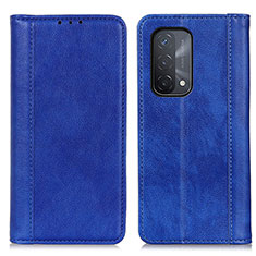 Leather Case Stands Flip Cover Holder D03Y for OnePlus Nord N200 5G Blue