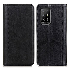 Leather Case Stands Flip Cover Holder D03Y for Oppo A95 5G Black