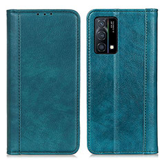 Leather Case Stands Flip Cover Holder D03Y for Oppo K9 5G Green