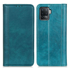 Leather Case Stands Flip Cover Holder D03Y for Oppo Reno5 F Green