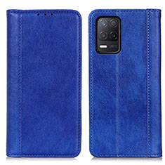 Leather Case Stands Flip Cover Holder D03Y for Realme 9 5G India Blue