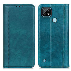 Leather Case Stands Flip Cover Holder D03Y for Realme C21 Green