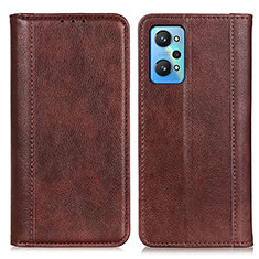 Leather Case Stands Flip Cover Holder D03Y for Realme GT Neo2 5G Brown