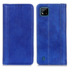 Leather Case Stands Flip Cover Holder D03Y for Realme Narzo 50i Blue