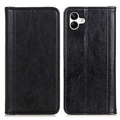 Leather Case Stands Flip Cover Holder D03Y for Samsung Galaxy A04 4G Black