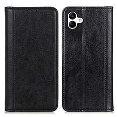 Leather Case Stands Flip Cover Holder D03Y for Samsung Galaxy A04E Black