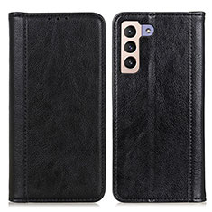 Leather Case Stands Flip Cover Holder D03Y for Samsung Galaxy S22 Plus 5G Black