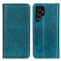 Leather Case Stands Flip Cover Holder D03Y for Samsung Galaxy S22 Ultra 5G Green