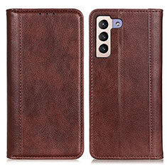 Leather Case Stands Flip Cover Holder D03Y for Samsung Galaxy S24 Plus 5G Brown