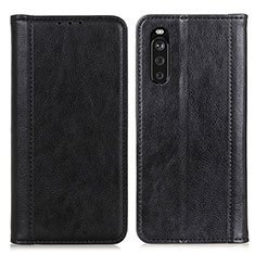 Leather Case Stands Flip Cover Holder D03Y for Sony Xperia 10 III Lite Black