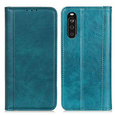 Leather Case Stands Flip Cover Holder D03Y for Sony Xperia 10 III Lite Green