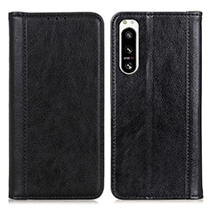 Leather Case Stands Flip Cover Holder D03Y for Sony Xperia 5 IV Black