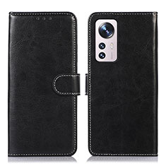 Leather Case Stands Flip Cover Holder D03Y for Xiaomi Mi 12 5G Black