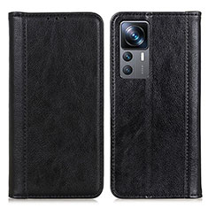 Leather Case Stands Flip Cover Holder D03Y for Xiaomi Mi 12T 5G Black