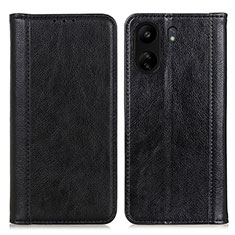 Leather Case Stands Flip Cover Holder D03Y for Xiaomi Poco C65 Black