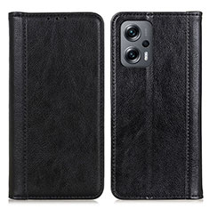 Leather Case Stands Flip Cover Holder D03Y for Xiaomi Poco F5 5G Black