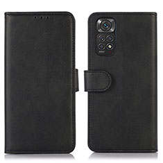 Leather Case Stands Flip Cover Holder D03Y for Xiaomi Redmi Note 11 4G (2022) Black