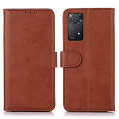 Leather Case Stands Flip Cover Holder D03Y for Xiaomi Redmi Note 11 Pro 5G Brown