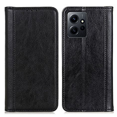 Leather Case Stands Flip Cover Holder D03Y for Xiaomi Redmi Note 12 4G Black