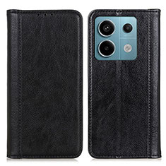 Leather Case Stands Flip Cover Holder D03Y for Xiaomi Redmi Note 13 Pro 5G Black