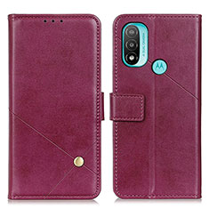 Leather Case Stands Flip Cover Holder D04Y for Motorola Moto E30 Purple