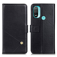 Leather Case Stands Flip Cover Holder D04Y for Motorola Moto E40 Black