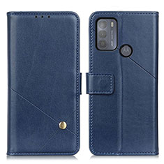 Leather Case Stands Flip Cover Holder D04Y for Motorola Moto G50 Blue