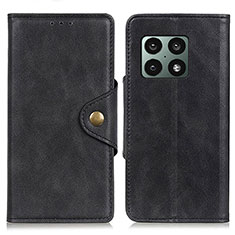 Leather Case Stands Flip Cover Holder D04Y for OnePlus 10 Pro 5G Black