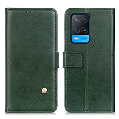 Leather Case Stands Flip Cover Holder D04Y for Oppo A54 4G Green