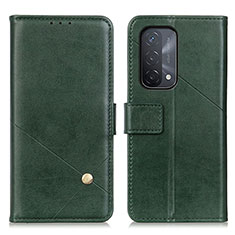 Leather Case Stands Flip Cover Holder D04Y for Oppo A54 5G Green