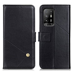 Leather Case Stands Flip Cover Holder D04Y for Oppo A94 5G Black