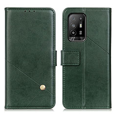 Leather Case Stands Flip Cover Holder D04Y for Oppo A94 5G Green