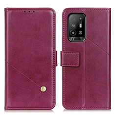 Leather Case Stands Flip Cover Holder D04Y for Oppo A94 5G Purple