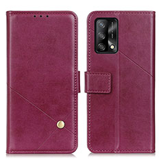 Leather Case Stands Flip Cover Holder D04Y for Oppo F19 Purple