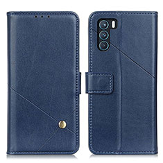 Leather Case Stands Flip Cover Holder D04Y for Oppo K9 Pro 5G Blue