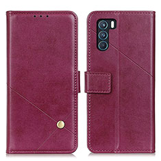 Leather Case Stands Flip Cover Holder D04Y for Oppo K9 Pro 5G Purple