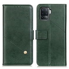 Leather Case Stands Flip Cover Holder D04Y for Oppo Reno5 F Green