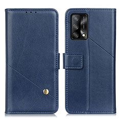 Leather Case Stands Flip Cover Holder D04Y for Oppo Reno6 Lite Blue