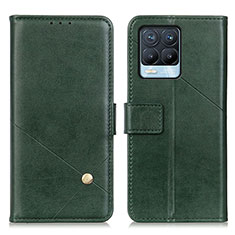 Leather Case Stands Flip Cover Holder D04Y for Realme 8 4G Green