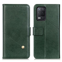 Leather Case Stands Flip Cover Holder D04Y for Realme 8 5G Green