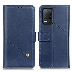 Leather Case Stands Flip Cover Holder D04Y for Realme 9 5G India Blue