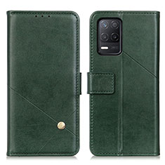 Leather Case Stands Flip Cover Holder D04Y for Realme 9 5G India Green