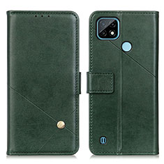 Leather Case Stands Flip Cover Holder D04Y for Realme C21 Green