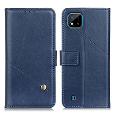 Leather Case Stands Flip Cover Holder D04Y for Realme Narzo 50i Blue