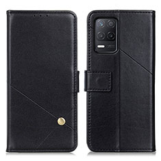 Leather Case Stands Flip Cover Holder D04Y for Realme Q3 5G Black