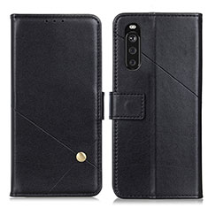 Leather Case Stands Flip Cover Holder D04Y for Sony Xperia 10 III Lite Black