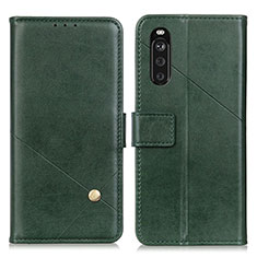 Leather Case Stands Flip Cover Holder D04Y for Sony Xperia 10 III Lite Green