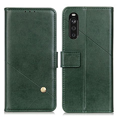 Leather Case Stands Flip Cover Holder D04Y for Sony Xperia 10 III SOG04 Green