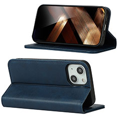 Leather Case Stands Flip Cover Holder D05T for Apple iPhone 13 Blue