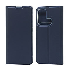 Leather Case Stands Flip Cover Holder D05T for Oppo Reno5 A Blue